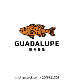 Simple Animal logo Design vector Guadalupe bass fish