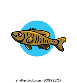 Simple Animal logo Design vector Guadalupe bass fish