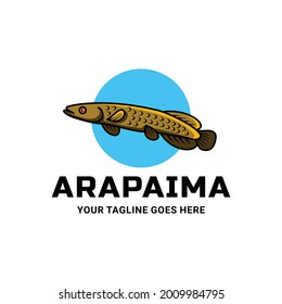 Simple Animal logo Design vector The Arapaima fish