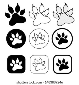 simple animal paw print icon sign