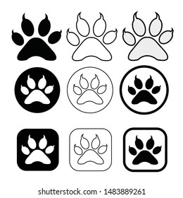 simple animal paw print icon sign