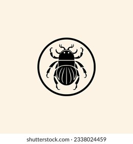 simple animal scarab beetle bug wild logo vector illustration template design