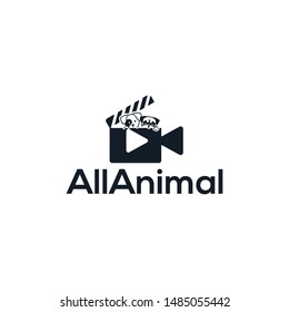 simple animal video vector logo