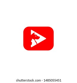 simple animal video vector logo