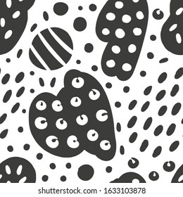 Simple animalistic abstract seamless patterns with spots and dots. Background for decoration, wrapping paper, wallpaper, cards and greetings. Minimalistic wild style two colors