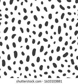 Simple animalistic abstract seamless patterns with spots and dots. Background for decoration, wrapping paper, wallpaper, cards and greetings. Minimalistic wild style two colors
