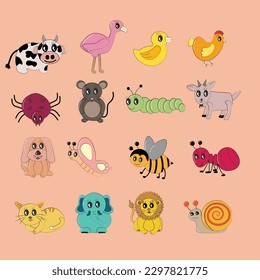 Simple Animals Illustration for Kids