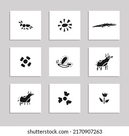 simple animals vector illustration set