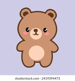 A simple animated vector featuring a bear standing with a funny expression, adding a touch of humor to the illustration.