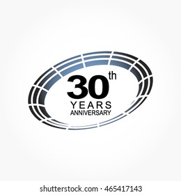 simple anniversary logo in gradient black blue