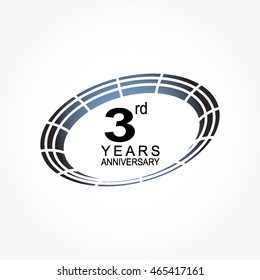 simple anniversary logo in gradient black blue