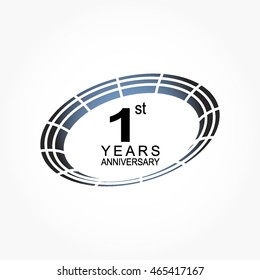 simple anniversary logo in gradient black blue
