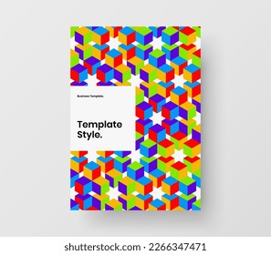 Informe anual simple A4 diseño ilustración vectorial. Diseño único de afiche de patrones geométricos.