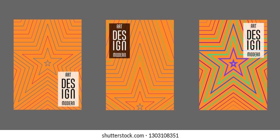 Simple annual report design vector collection. Halftone stripes texture cover page layout templates set. Report covers geometric design, business booklet pages corporate backgrounds. 
