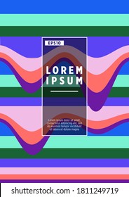 Simple annual report design vector collection. Halftone stripes texture cover page layout templates set. Report covers geometric design, business booklet pages corporate backgrounds. 