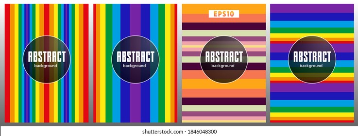 Sencilla colección de vectores de diseño de informes anuales. Conjunto de plantillas de diseño de página de portada de texturas de franjas de semitonos. El informe abarca el diseño geométrico, las páginas de folletos comerciales y los fondos corporativos. 