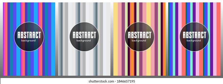Simple annual report design vector collection. Halftone stripes texture cover page layout templates set. Report covers geometric design, business booklet pages corporate backgrounds. 