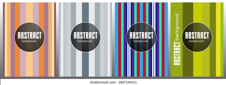Simple annual report design vector collection. Halftone stripes texture cover page layout templates set. Report covers geometric design, business booklet pages corporate backgrounds. 