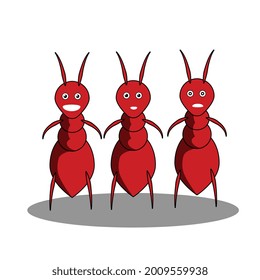 Simple Ant Character Cartoon Illustration