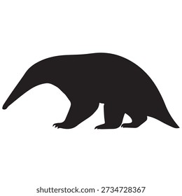 Simple anteater silhouette vector on white background