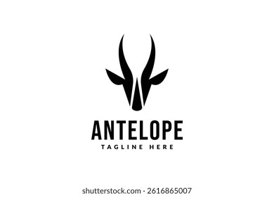 simple antelope head logo design, logo icon vector illustration