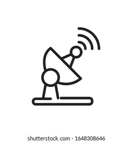 Icono simple de línea de antena. Pictograma de trazo. Ilustración vectorial aislada en un fondo blanco. Símbolo de calidad superior. Signo de vector para aplicaciones móviles y sitios web.