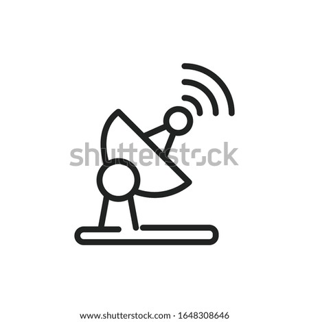 Simple antenna line icon. Stroke pictogram. Vector illustration isolated on a white background. Premium quality symbol. Vector sign for mobile app and web sites.