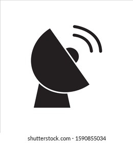 Simple antenna or satellite symbol black color
