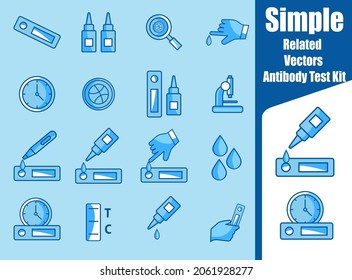 simple antibody test kit related vector line icon Contains icons such as blood samples.