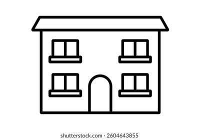 Simple apartment, condo building icon
