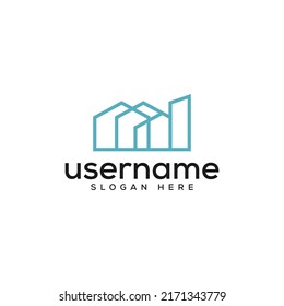 simple apartment logo vector design template. outline residential logo design vector illustration. modern property logo design with elegant and minimalist styles isolated on white background.