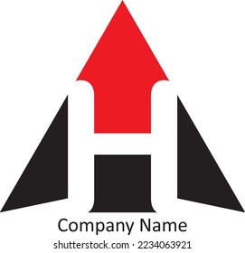 Simple apex, arrowhead logo showing H and A