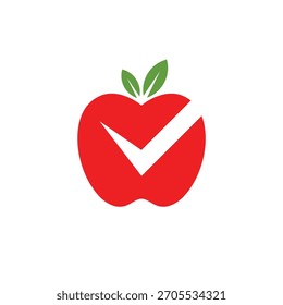 einfache Apfel-und Scheck-Logo-Design-Vorlage