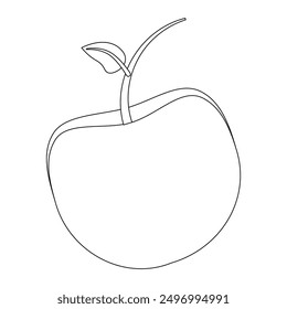 Simple apple coloring page, perfect for kids and adults. Enjoy a fun and relaxing activity with this easy-to-print outline design.
