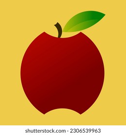 Simple Apple fruit icon. Golden Ratio fruit plant Vector Illustration.