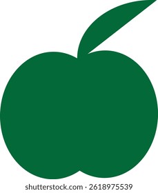 Einfache Apfelfrucht-Ikone, die gesundes Essen, Ernährung und biologischen Lebensstil darstellt, im flachen Stil gestaltet.