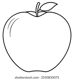 simple apple fruit line art vector isolated illustration on white background