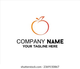 esquema del logotipo de manzana simple