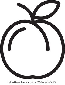 Simple Apple Icon Line Art Graphic Design Element Vector Illustration