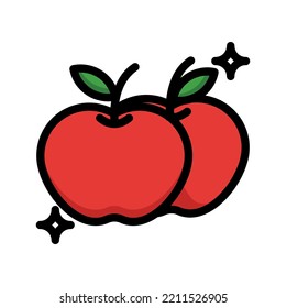 simple apple icon on isolated background