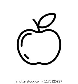 Simple apple icon. Outline silhouette