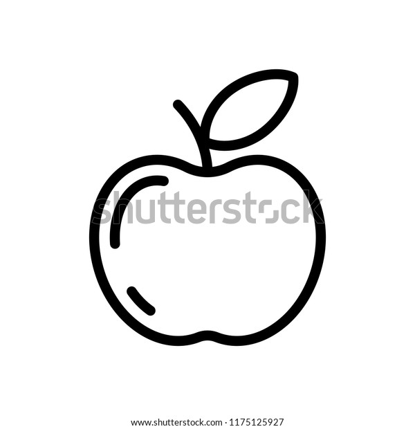 Simple Apple Icon Outline Silhouette Stock Vector Royalty Free Shutterstock