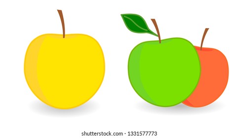 Simple Apple icon, version with single and two fruits.