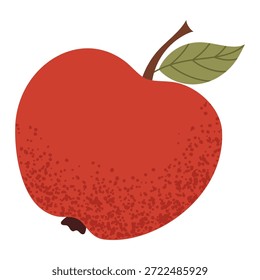 Simples ilustração de maçã. Fruta de maçã vermelha fresca. Conceito de comida saudável. Design de vetor plano mínimo para interior, cartaz, tampa, banner isolado no fundo branco.