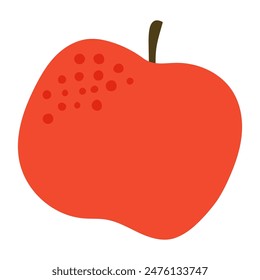 Simple apple illustration. Vector illustration of apple in cartoon style.
