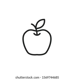 Simple apple line icon. Stroke pictogram. Vector illustration isolated on a white background. Premium quality symbol. Vector sign for mobile app and web sites.