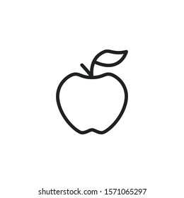 Simple apple line icon. Stroke pictogram. Vector illustration isolated on a white background. Premium quality symbol. Vector sign for mobile app and web sites.