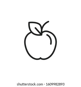 Simple apple line icon. Stroke pictogram. Vector illustration isolated on a white background. Premium quality symbol. Vector sign for mobile app and web sites.