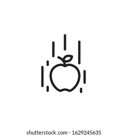 Simple apple line icon. Stroke pictogram. Vector illustration isolated on a white background. Premium quality symbol. Vector sign for mobile app and web sites.