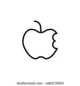 Simple apple line icon. Stroke pictogram. Vector illustration isolated on a white background. Premium quality symbol. Vector sign for mobile app and web sites.